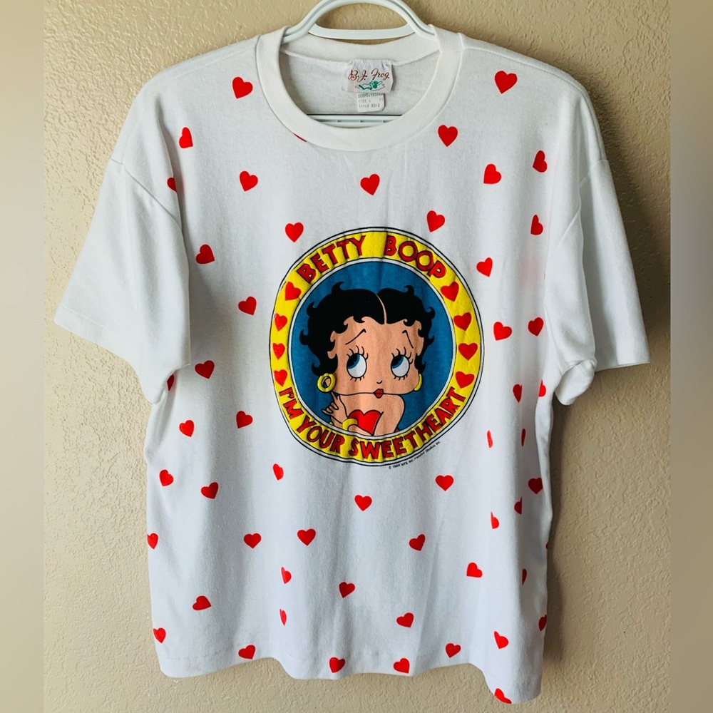 Vintage B.J. Frog 1986 Betty Boop Heart I’m Your Sweetheart Tee Size L